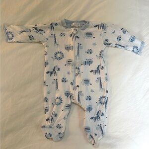 Kissy Kissy Zippered Footie, Animal Print, 0-3 Months